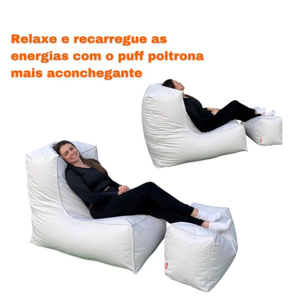 Imagem de Puff Poltrona com Peseira Cheio Escritório Almofadão Decoração Descanso Conforto