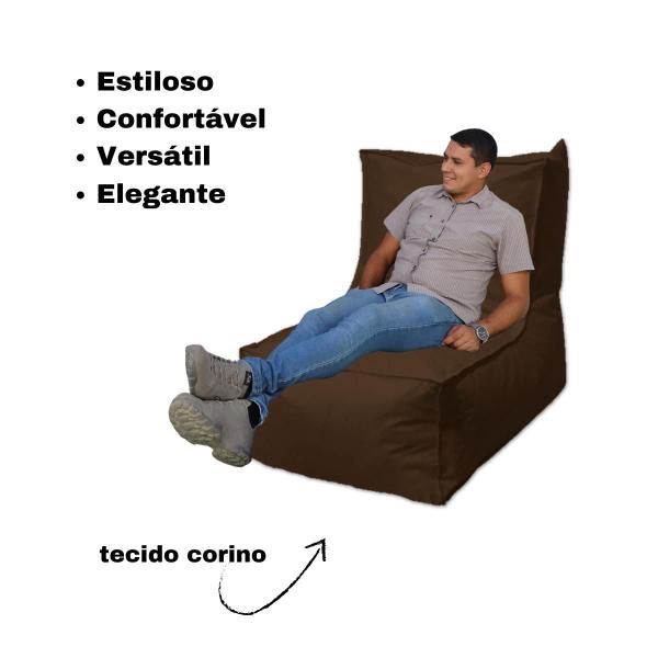 Imagem de Puff Poltrona Material Sintético Conforto Almofadão Decoração Sala