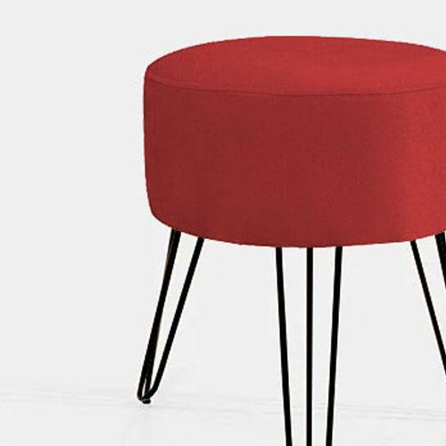 Imagem de Puff Puf Banqueta De Sala De Estar Suede Vermelho Top