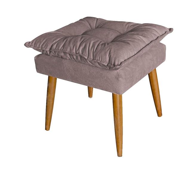 Imagem de Puff Puf Banqueta Opala Para Quarto Sala Recepção Suede Marrom - Ninho Decor