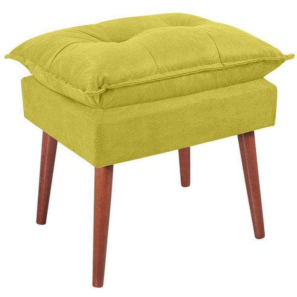 Imagem de Puff Puf Opall Pes Palito 55x40cm Suede Amarelo MPassos