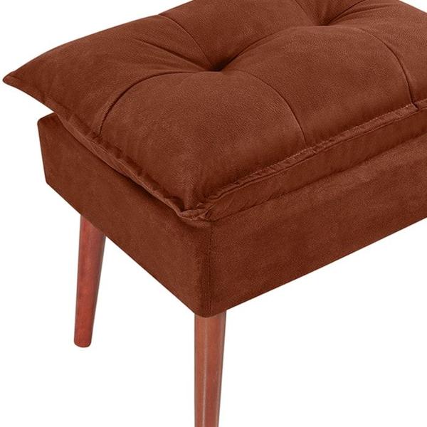 Imagem de Puff Puf Opall Pes Palito 55x40cm Suede Terra Cota MPassos