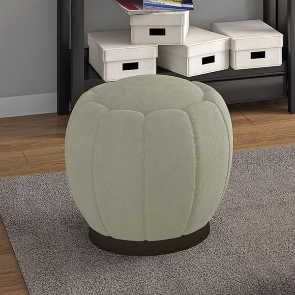 Imagem de Puff Puf Para Sala Base Metal Chocolate Tull Veludo SL 940 Peer