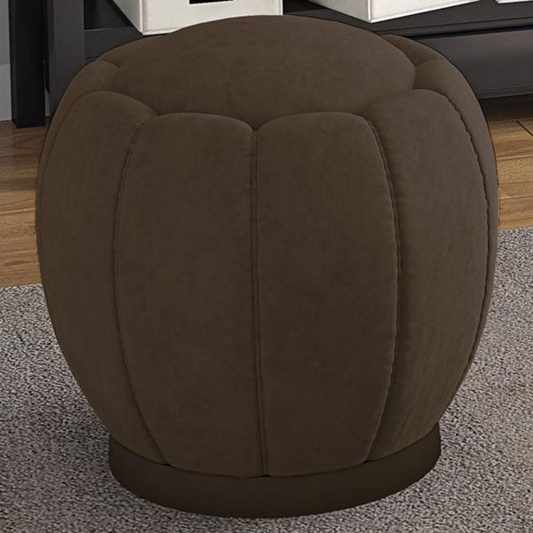 Imagem de Puff Puf Para Sala Base Metal Chocolate Tull Veludo SL 942 Peer