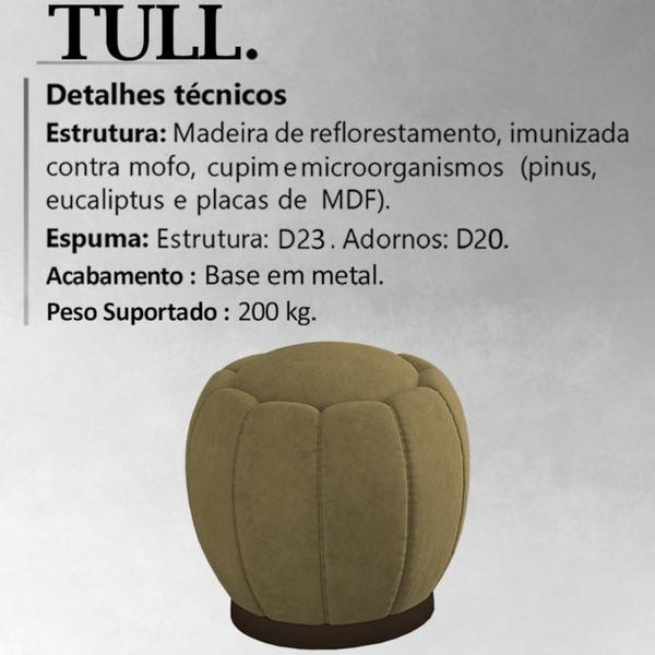 Imagem de Puff Puf Para Sala Base Metal Chocolate Tull Veludo SL 945 Peer