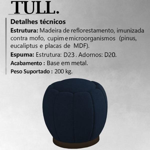 Imagem de Puff Puf Para Sala Base Metal Chocolate Tull Veludo SL 948 Peer