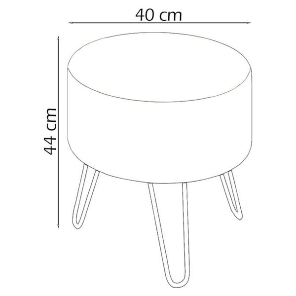 Imagem de Puff Puf Para Sala Pes Metal Small Veludo SL 942 Peer