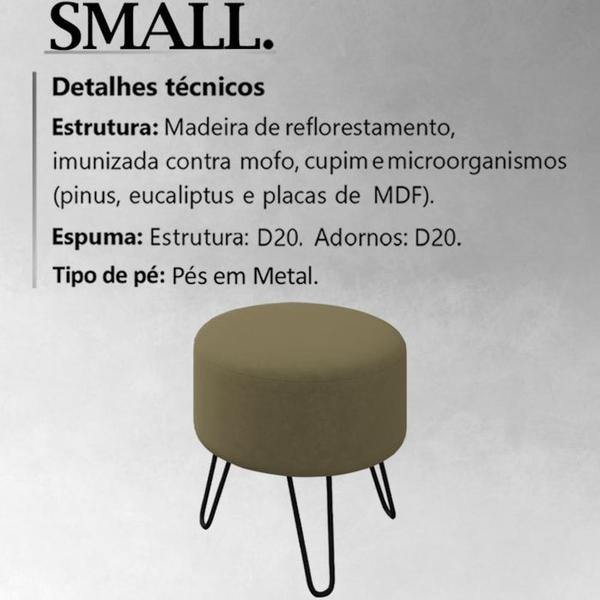 Imagem de Puff Puf Para Sala Pes Metal Small Veludo SL 945 Peer