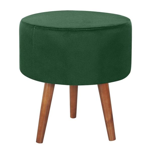 Imagem de Puff Puf Redondo Pes Palito 44x40cm Suede Verde MPassos