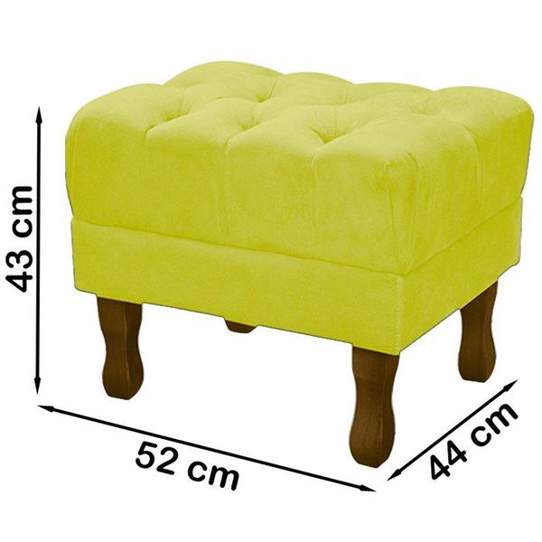 Imagem de Puff Puf Retro Capitone 52x44cm Suede Amarelo MPassos