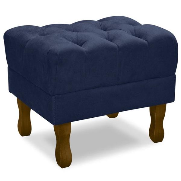 Imagem de Puff Puf Retro Capitone 52x44cm Suede Azul Marinho MPassos