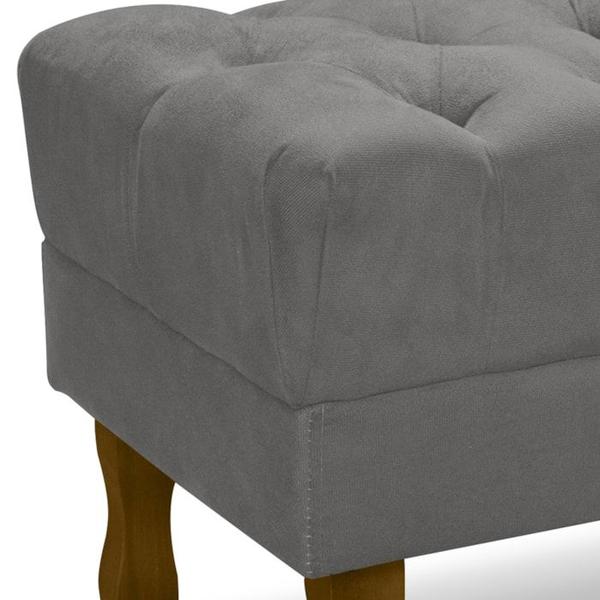 Imagem de Puff Puf Retro Capitone 52x44cm Suede Cinza Claro MPassos