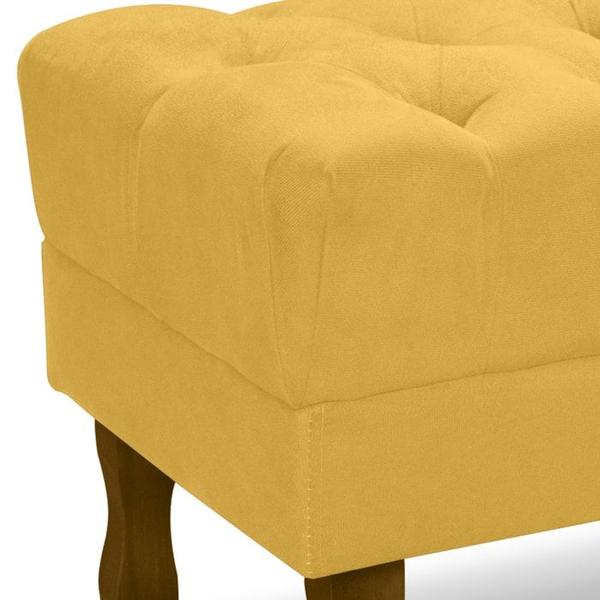 Imagem de Puff Puf Retro Capitone 52x44cm Suede Mostarda MPassos