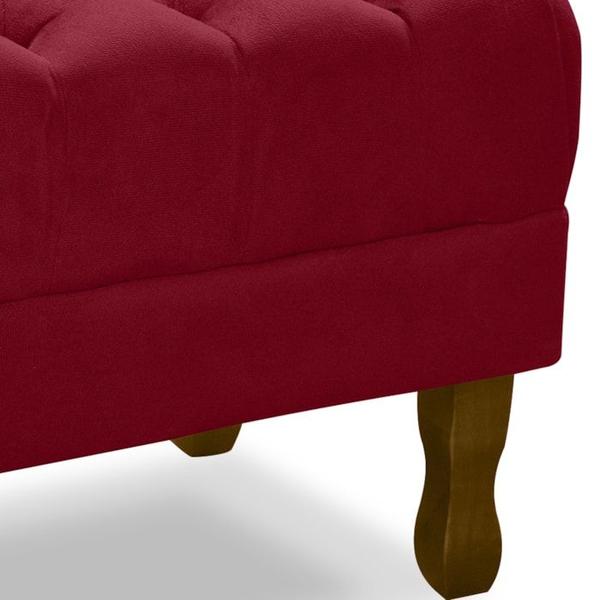 Imagem de Puff Puf Retro Capitone 52x44cm Suede Vermelho MPassos