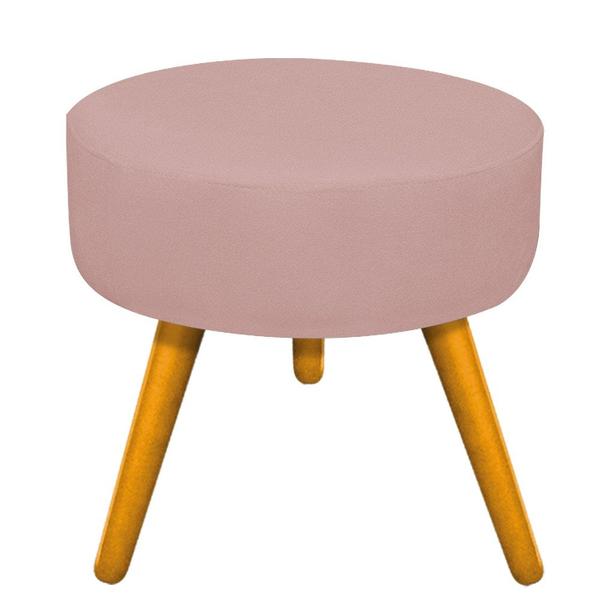 Imagem de Puff Pufe Pufinho Sofia Decorativo Redondo Pés Palito Suede Rosê para Consultório Sala de Estar Recepção Quarto - AM Decor