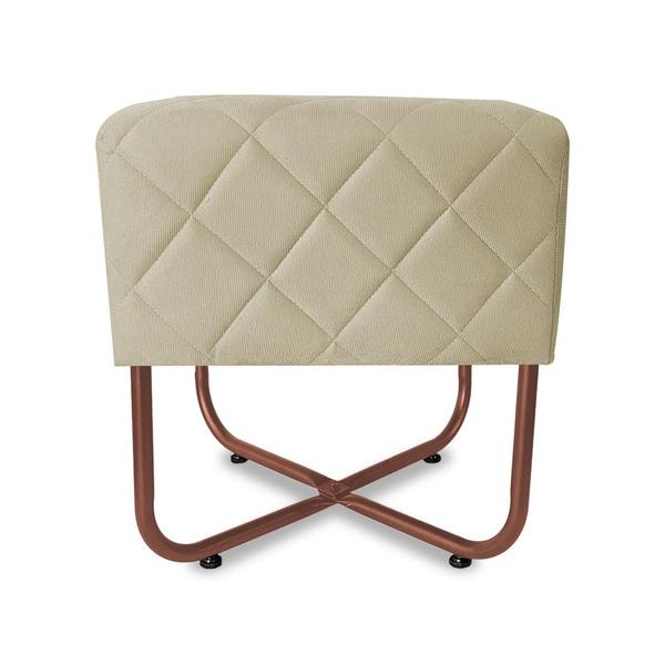 Imagem de Puff Quadrado Bela Suede Marfim Base X  Cobre - Vallisa Decor