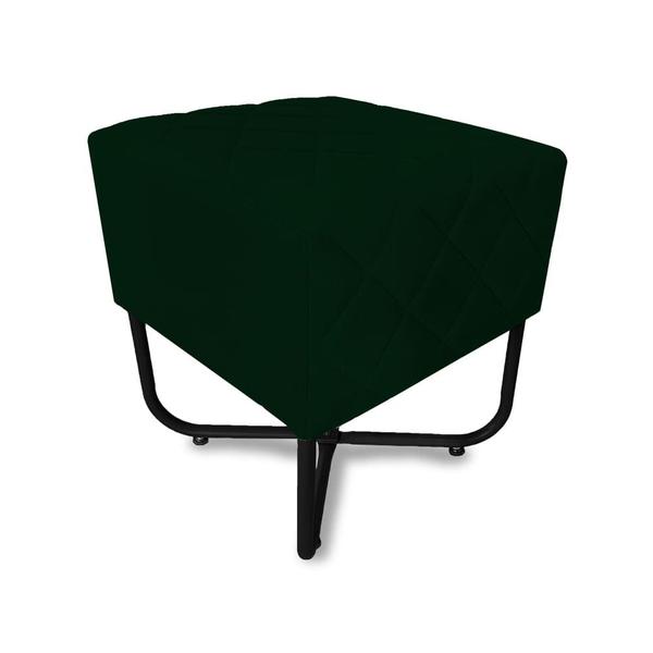 Imagem de Puff Quadrado Bela Suede Verde Base X  Preta - Vallisa Decor