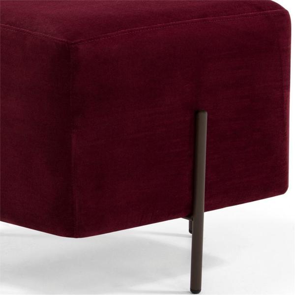 Imagem de Puff Quadrado Decorativo Status Pés de Aço Veludo Marsala C-278 - Lyam Decor