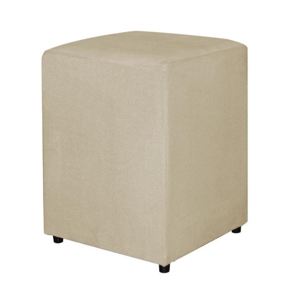 Imagem de Puff Quadrado Decorativo Suede Bege - FRI Varejo