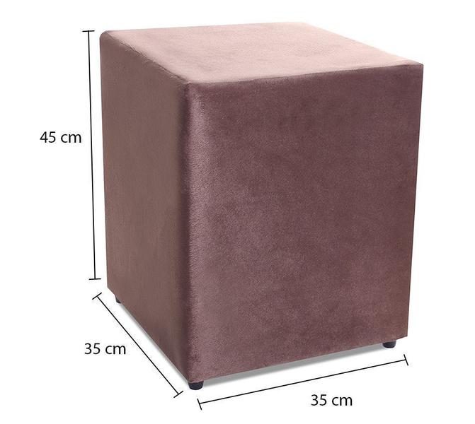 Imagem de Puff Quadrado Suede Marrom Decorativo 35x35cm