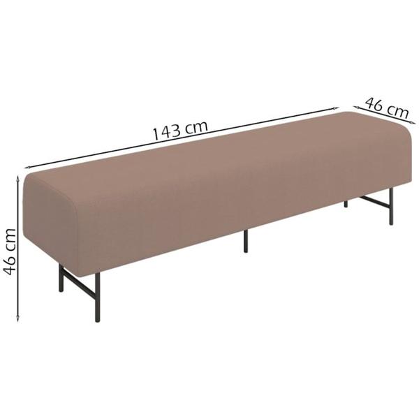 Imagem de Puff Recamier 143 cm Pes Metal Baid Veludo SL 949 Peer