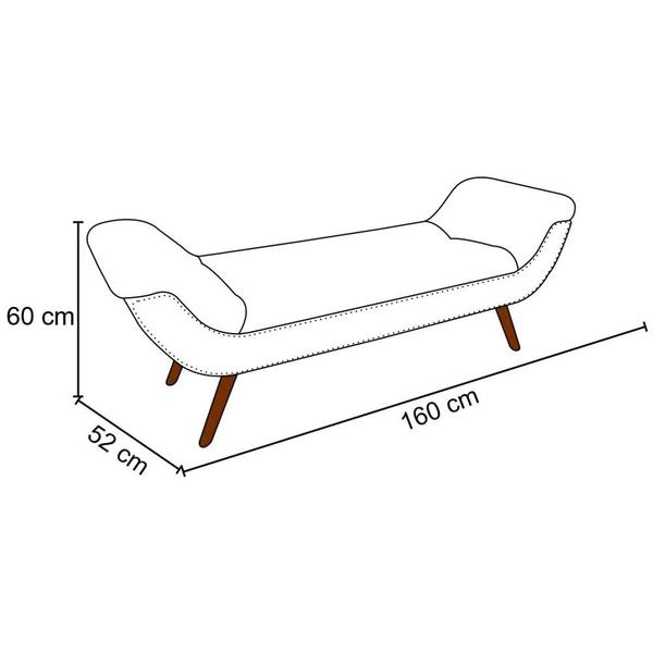 Imagem de Puff Recamier 160cm Vêneto P02 Sintético Bege - Mpozenato