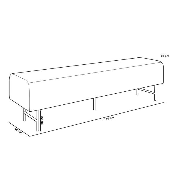 Imagem de Puff Recamier Decorativo com Pés Industrial 140cm Novara P05 Veludo Marrom - Lyam Decor