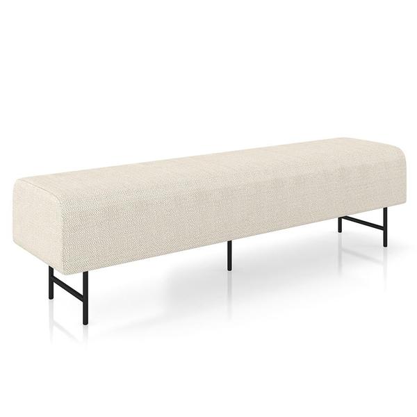 Imagem de Puff Recamier Decorativo Pés em Ferro 140cm Dublin P02 Linho Creme - Mpozenato