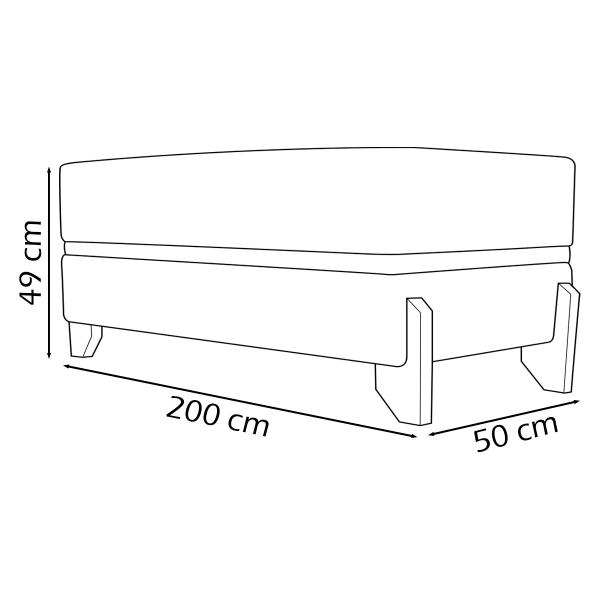 Imagem de Puff Recamier Kodama Para Cama King 200cm Bouclé Cores Pé Castanho