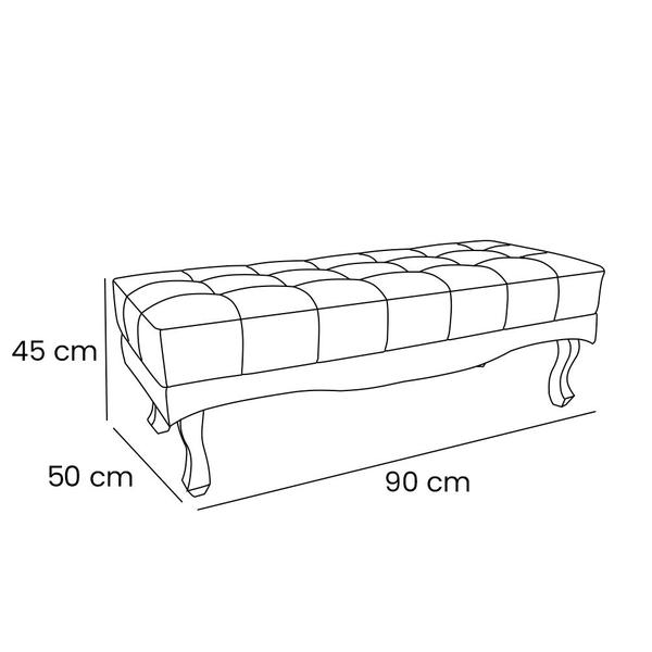 Imagem de Puff Recamier Retrô Luis Xv Captonê para Quarto Vicenza 90cm Suede Azul Marinho S04 - D'Rossi