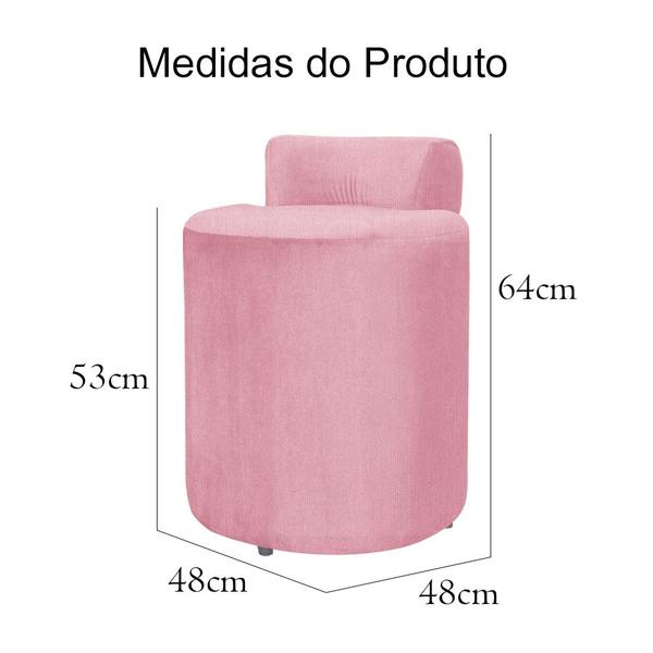 Imagem de Puff Redondo Athenas Notável Suede Cores - DS Estofados