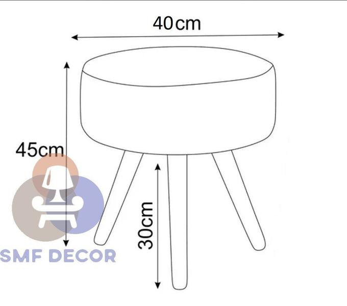 Imagem de Puff Redondo/Descanso para os pés com  Pézinho Palito  SMF Decor