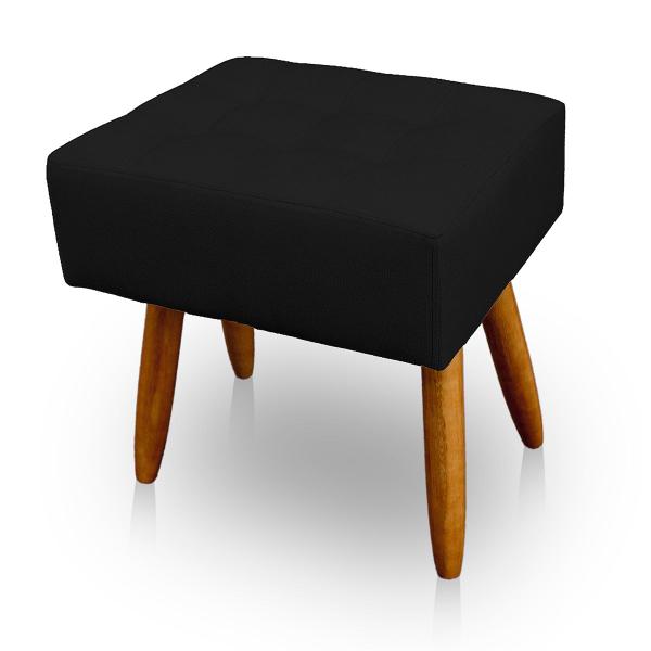 Imagem de Puff Retangular New para Sala e Quarto Suede Preto  - LH Decor