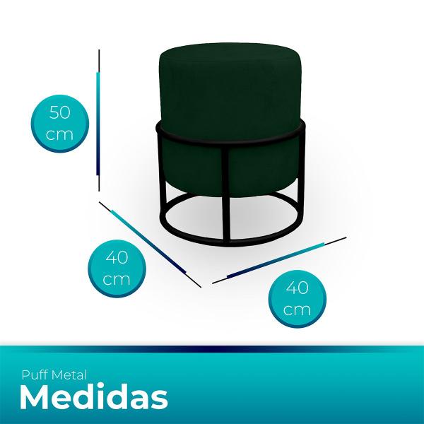 Imagem de Puff Royale para Sala e Quarto Suede Verde  - LH Decor