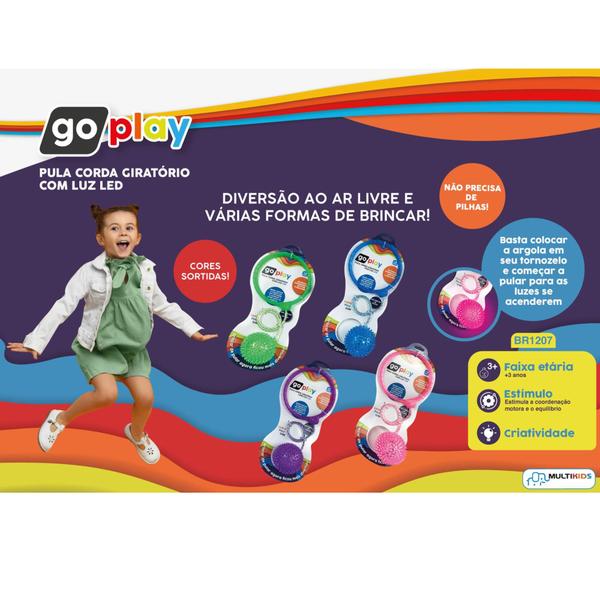 Imagem de Pula Corda Giratório com Luz de Led Go Play Spin Ball Cor Sortida Multikids BR1207