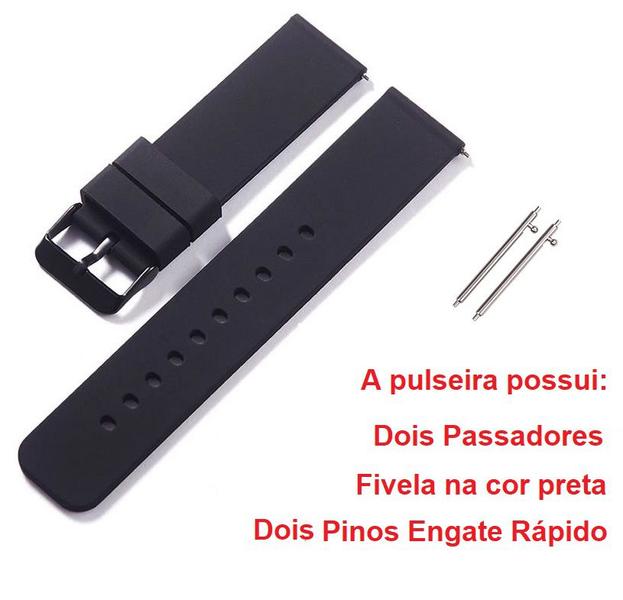 Imagem de Pulseira 20mm Silicone Gold para Relógio Smartwatch c/ Pinos