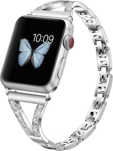 Imagem de Pulseira Aço Slim Strass Vivi Compatível com Apple Watch