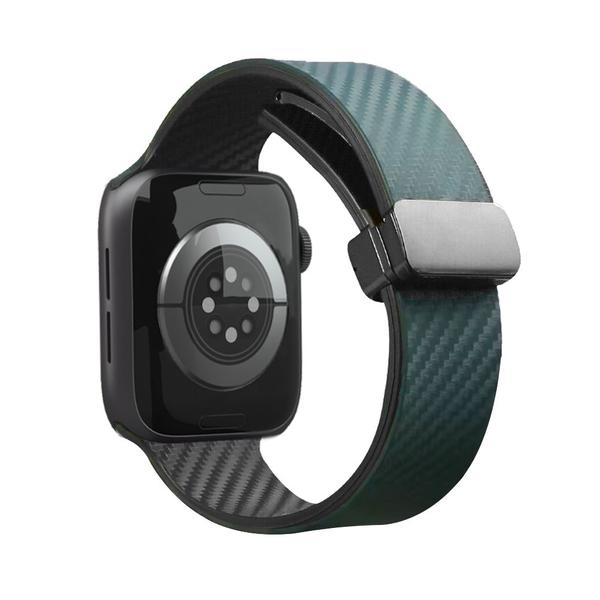 Imagem de Pulseira Borracha Fecho Magnetico Carbono Para Apple Watch