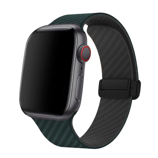 Imagem de Pulseira Borracha Fecho Magnetico Carbono Para Apple Watch