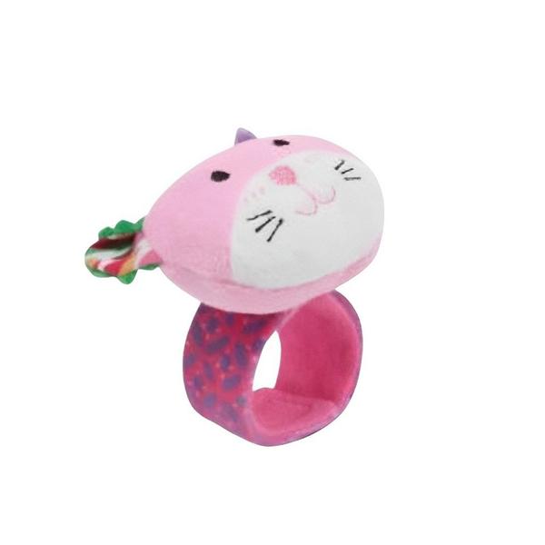 Imagem de Pulseira Chocalho Happy Zoo Gatinho Rosa 09828 - BUBA