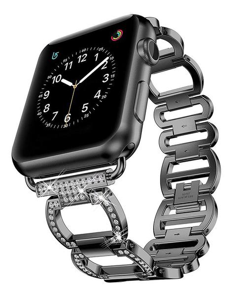 Imagem de Pulseira Compatível Apple Watch 40mm Preto Elos Aro