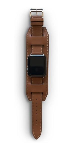 Imagem de Pulseira Couro Compatível com Apple Watch 38mm 40mm Cuff Azul