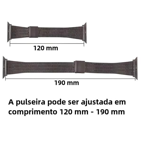 Imagem de Pulseira de Aço Inoxidável para Apple Watch Série 8/7/6/5/SE - 38mm/40mm/41mm/42mm/44mm/45mm/49mm