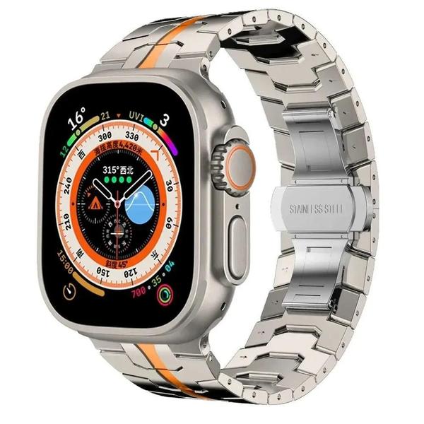 Imagem de Pulseira de Metal Luxo para Apple Watch 49mm/45mm/44mm/42mm - Cor Titânio