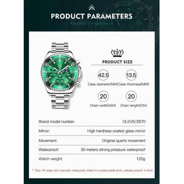 Pulseira De Relógio Masculino Premium - Olevs Imagem de Pulseira De Relógio Masculino Premium