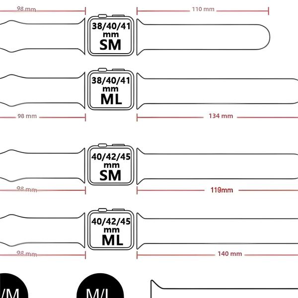 Imagem de Pulseira Esportiva de Silicone para Apple Watch (38-45mm) - Series SE, 3, 4, 5, 6, 7, 8 e 9