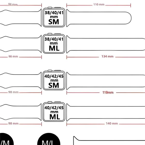 Imagem de Pulseira Esportiva de Silicone para Apple Watch - Série SE, 2, 3, 4, 5, 6, 7, 8 e Ultra (38mm)