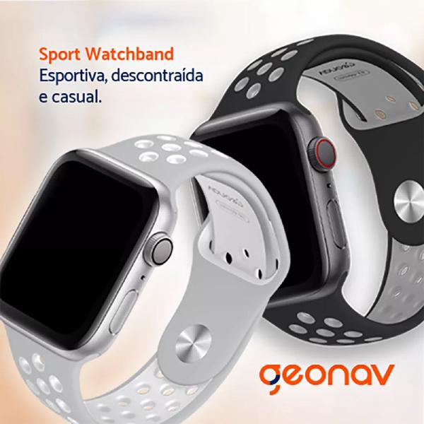 Imagem de Pulseira Esportiva Silicone Cinza p/ Apple Watch Sport 38/40