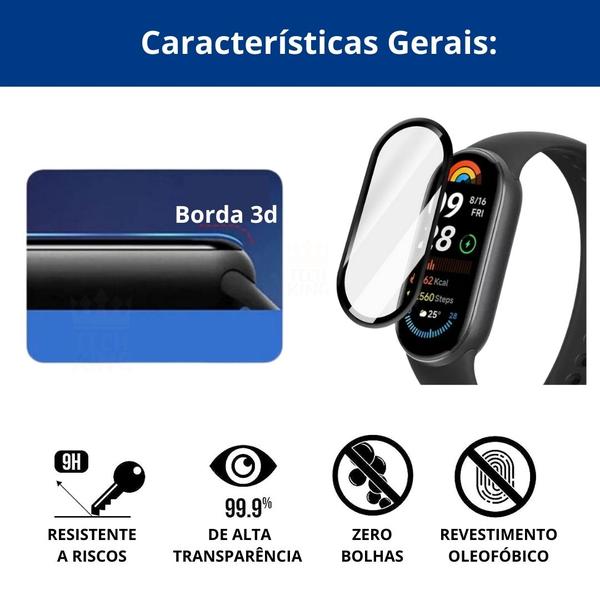 Imagem de Pulseira inox para Xiaomi Mi Band 8 2023 + película silicone