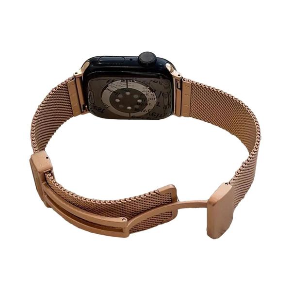 Pulseira Magnética De Aço Inoxidável Para Apple Watch Ultra 49mm 44mm 45mm 40mm 41mm 42mm 38mm - NONE